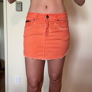 Calvin Klein orange jeans skirt